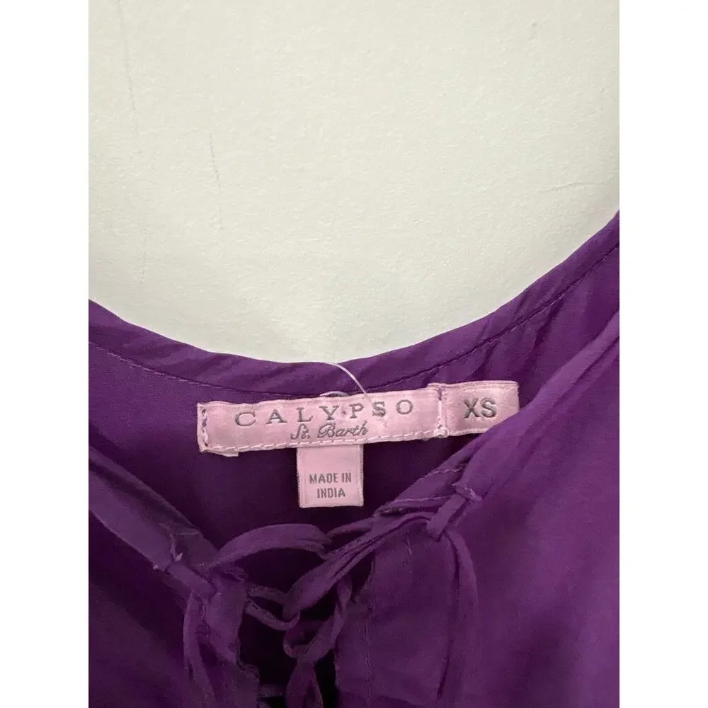 Calypso St Barth Silk Tank Maxi Dress Purple Size XS